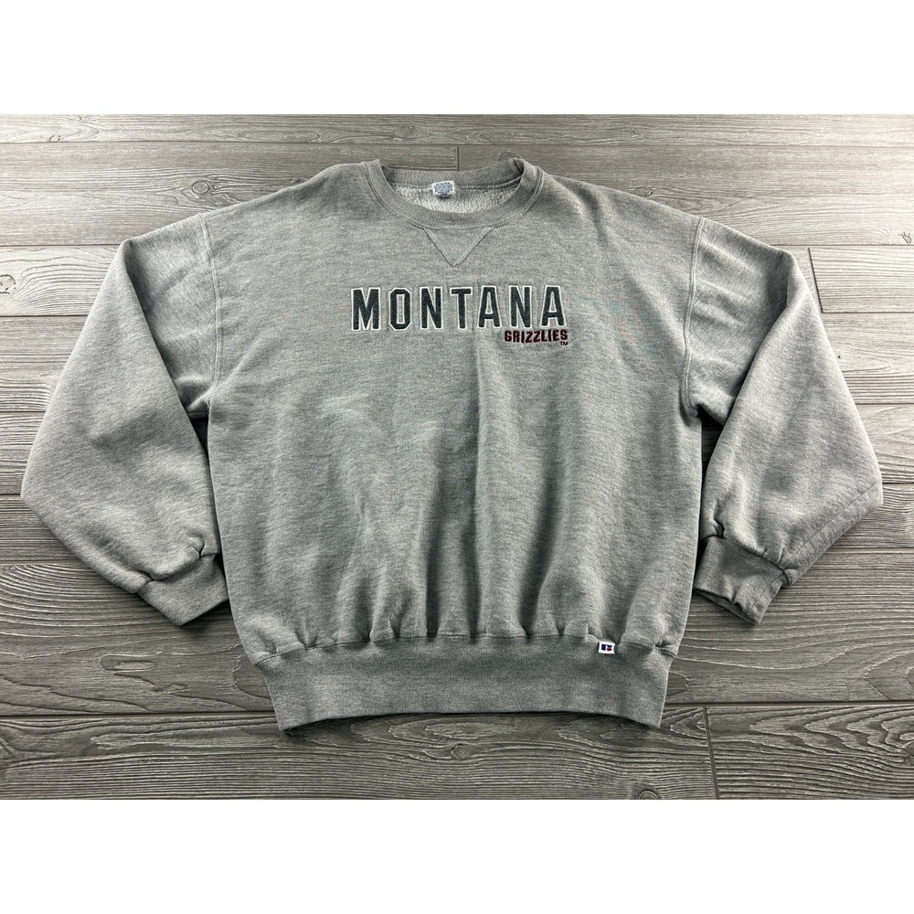 VTG Russell Athletic University of Montana Grizzlies Sweatshirt XL Gray Pullover